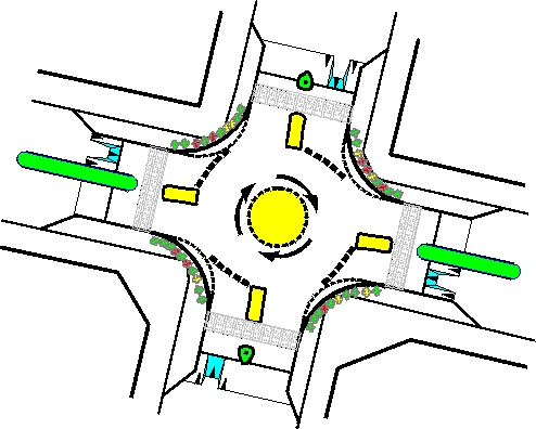 Crossroads mni-roundabout