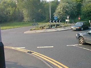 Lop-sided small roundabout at Tunbridge Wells